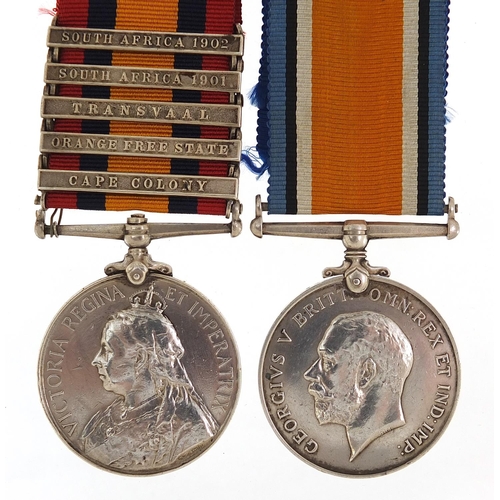 1205 - Victorian British military Queen's South Africa medal and a 1914-1918 War medal, relating to Corpora... 