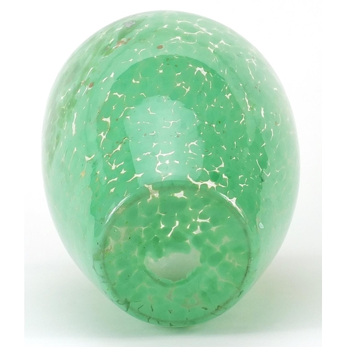 998 - Large Scottish mottled green art glass vase, 25.5cm high