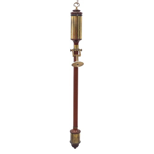 1035 - Dove Bazeley of Cheltenham, mahogany and brass ships stick barometer, 95cm high