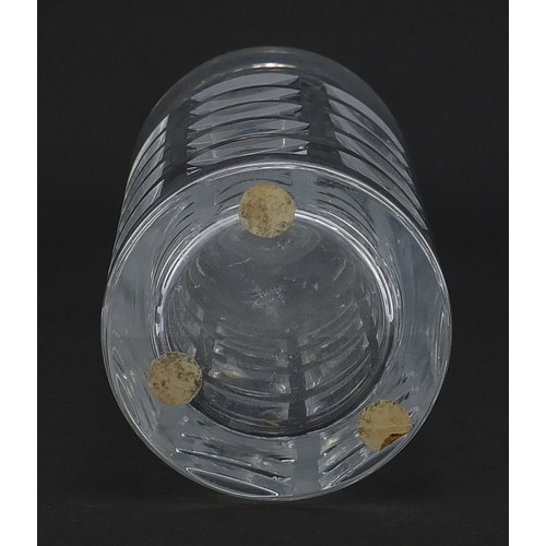 2128 - Scandinavian design cut glass decanter with stopper, 28cm high