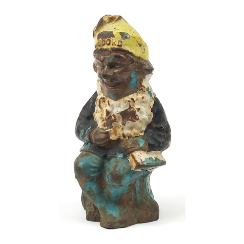 2152 - Painted cast iron advertising Record gnome, 25.5cm high