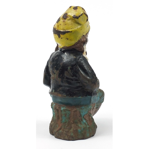 2152 - Painted cast iron advertising Record gnome, 25.5cm high