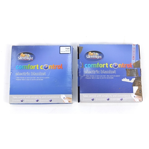 129 - Two as new single Silentnight Comfort electric blankets