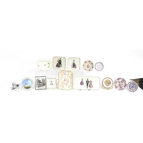 256 - Selection of assorted china pin trays and trays including Villeroy & Boch Dutch costume example, but... 