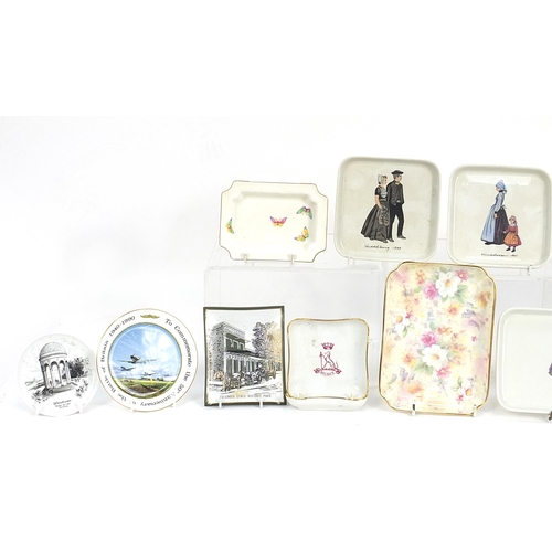 256 - Selection of assorted china pin trays and trays including Villeroy & Boch Dutch costume example, but... 