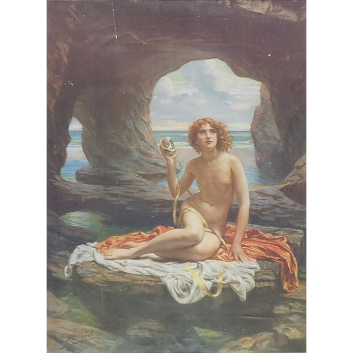 276 - After Sir Edward J Poynter - At Low Tide, print, mounted and framed, overall 45cm x 55cm