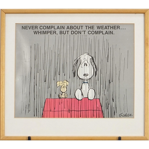 25 - Schulz - Never Complain about the Weather ... Whimper, but don't Complain, print mounted and framed,... 