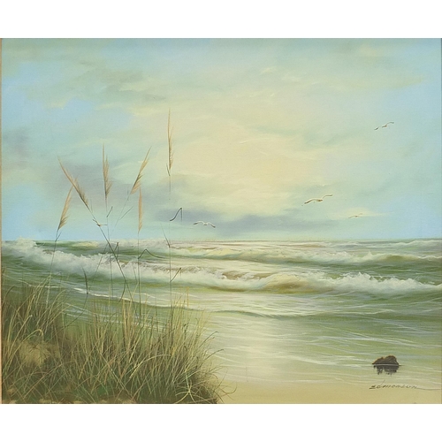 193 - Edmondson - Dune seascape, oil on canvas, 67cm x 50cm