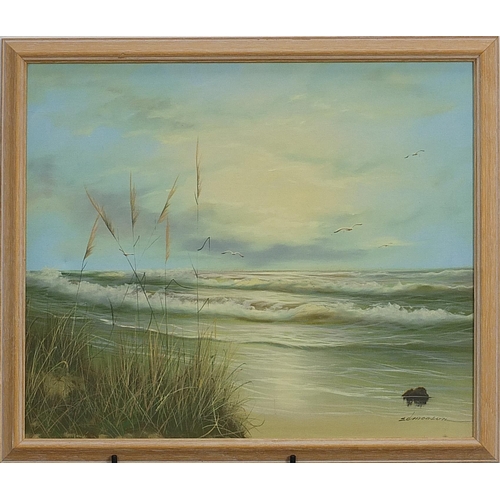 193 - Edmondson - Dune seascape, oil on canvas, 67cm x 50cm