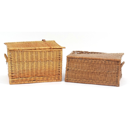 208 - Fortnum & Mason wicker hamper and one other, the largest 34cm H x 56cm H x 40cm D