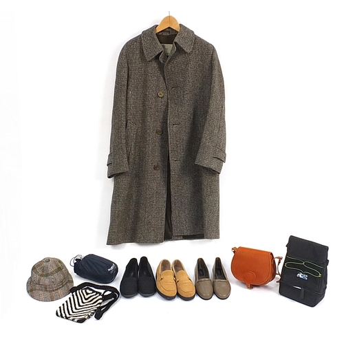 184 - Aquascutum Scottish tweed coat, Regent street London, Ladies leather bag, Thermos bag, Regatta women... 