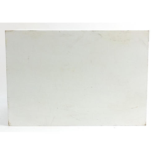 67 - Wooden white painted 'Lovely Things' box with cut out handles, 33cm H x 53cm W x 36cm D