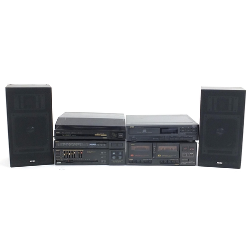 168 - Akai stereo system including seperate cassette recorder, tuner, radio record deck and Aiwa digital C... 