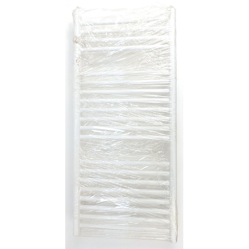 74 - As new boxed Hydroline white towel radiator, approximately 100cm high