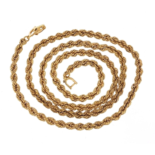 203 - Christian Dior, vintage gold plated necklace, 60cm in length, 28.8g