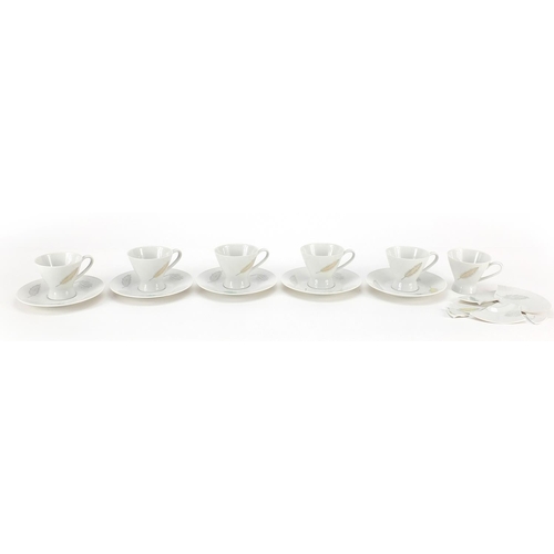 1856 - Set of six Rosenthal cups with saucers, the cups each 6.5cm high