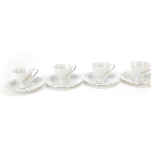 1856 - Set of six Rosenthal cups with saucers, the cups each 6.5cm high