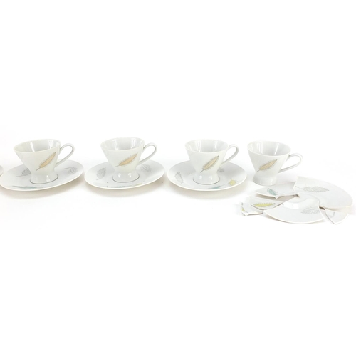 1856 - Set of six Rosenthal cups with saucers, the cups each 6.5cm high