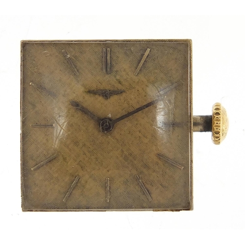 1862 - Vintage Longines wristwatch movement and crystal, numbered 13077360, 19mm wide