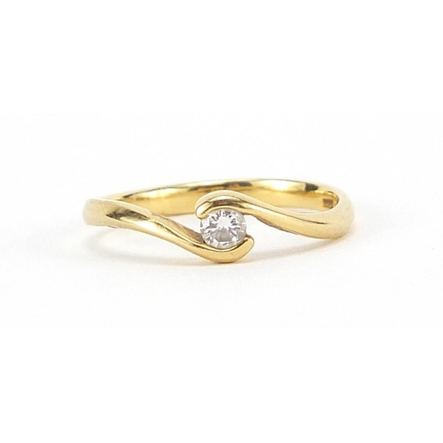 279 - 18ct gold diamond solitaire ring, approximately 0.10 carat, size L, 2.2g