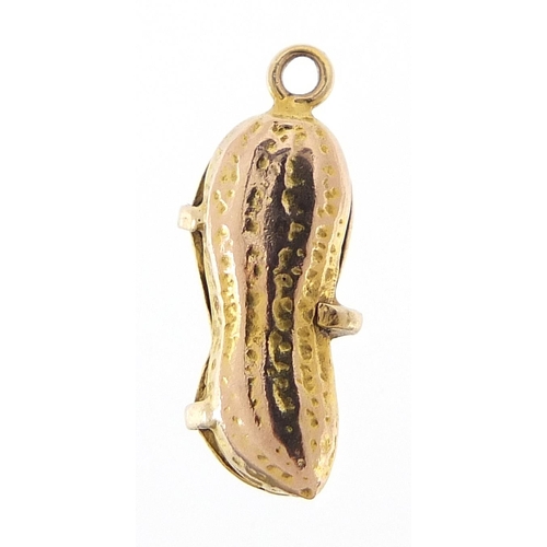 272 - 9ct gold 'Nuts to you' peanut charm, 1.7cm high, 1.6g