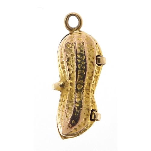 272 - 9ct gold 'Nuts to you' peanut charm, 1.7cm high, 1.6g