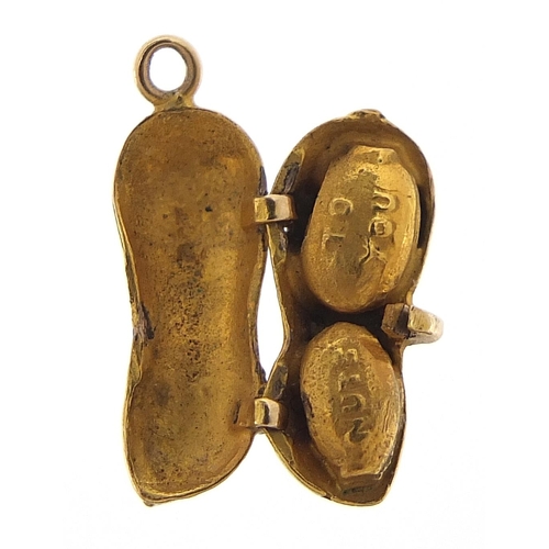 272 - 9ct gold 'Nuts to you' peanut charm, 1.7cm high, 1.6g