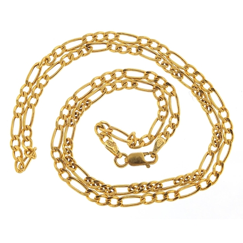 102 - 9ct gold Figaro link necklace, 44cm in length, 3.4g