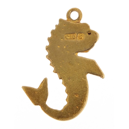 249 - 18ct gold mythical sea creature charm, 2.2cm high, 3.8g