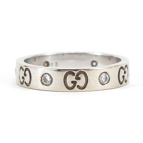 39 - Gucci, 18ct gold diamond eternity ring, size M, 4.3g
