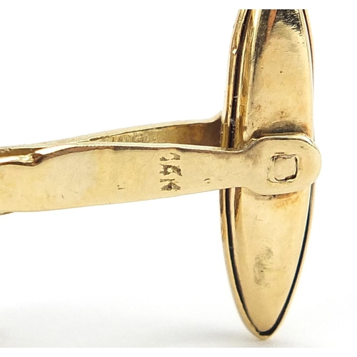 14 - Pair of Jewish 14ct gold Shalom cufflinks, 1.9cm wide, 14.8g