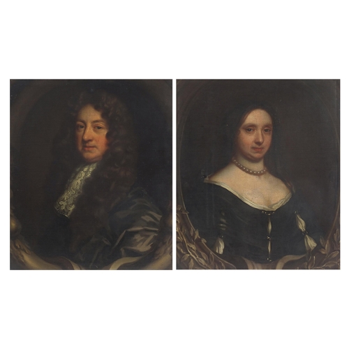 1507 - After Peter Lely - Portrait of Sir Thomas Craven and Lady Craven, pair of 17th/18th century Old Mast... 