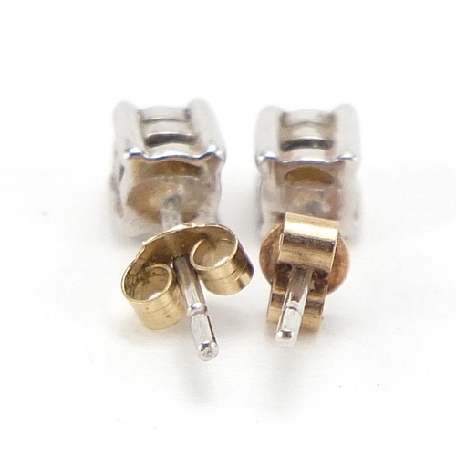 188 - Pair of 9ct white gold diamond stud earrings, 3mm high, 0.8g