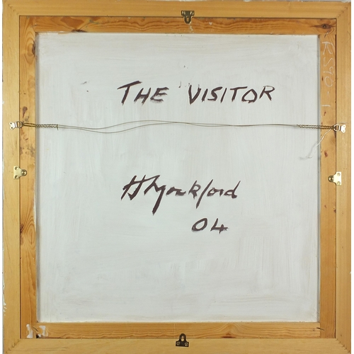 1508 - Harold Mockford '04 - The Visitor, oil on board, inscribed The Visitor and signed verso, framed, 89.... 