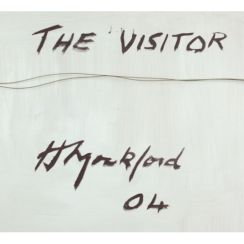 1508 - Harold Mockford '04 - The Visitor, oil on board, inscribed The Visitor and signed verso, framed, 89.... 