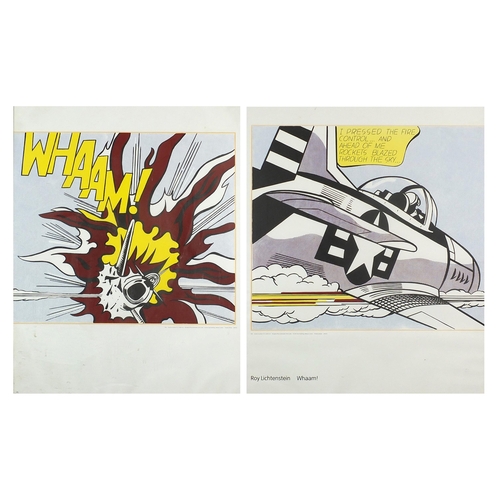 1852 - After Roy Lichtenstein - Whaam!, pair of Pop Art style prints in colour, framed and glazed, each 79c... 