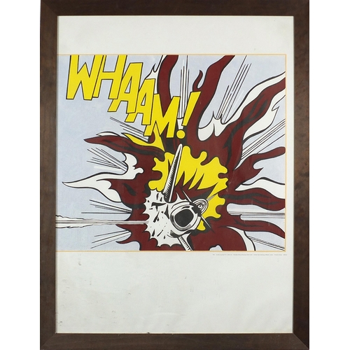 1852 - After Roy Lichtenstein - Whaam!, pair of Pop Art style prints in colour, framed and glazed, each 79c... 