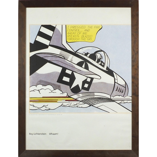 1852 - After Roy Lichtenstein - Whaam!, pair of Pop Art style prints in colour, framed and glazed, each 79c... 