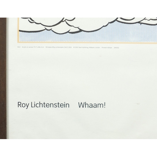 1852 - After Roy Lichtenstein - Whaam!, pair of Pop Art style prints in colour, framed and glazed, each 79c... 