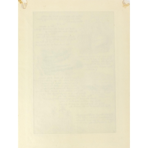 1991 - Rowland Langmaid - Maritime interest pencil signed etching with verse, unframed, 38.5cm x 29cm