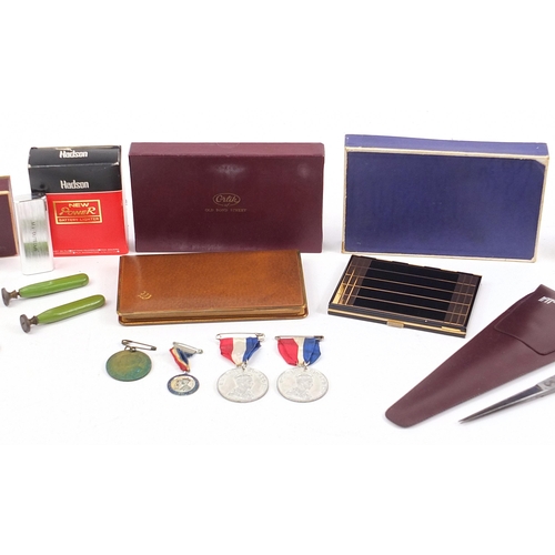 2003 - Sundry items including a Limoges Peint Main trinket box, Ronson lighter, commemorative medals and St... 