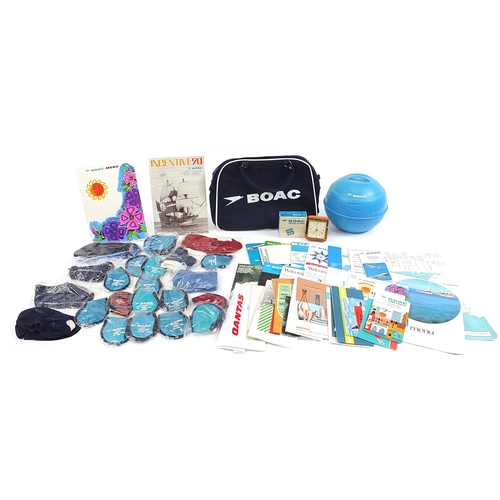 1997 - Aviation BOAC memorabilia including ice bucket, bag and menus