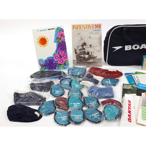 1997 - Aviation BOAC memorabilia including ice bucket, bag and menus