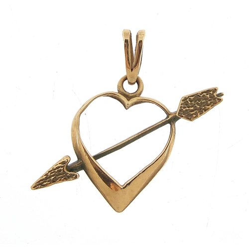 307 - 9ct gold Cupid pendant, 2.1cm high, 0.7g