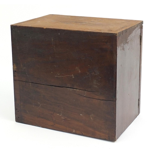 41 - Mahogany set of lockable wooden drawers, 32cm H x 37cm W x 25cm D