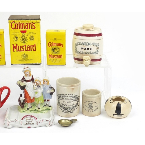 150 - Assorted advertising ceramics including Yardley English Lavender, soap dish, Sandeman port items, Du... 