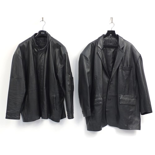 291 - Two gentleman's black leather Cult jackets, one 5XXL and the other one possibly 3XXL