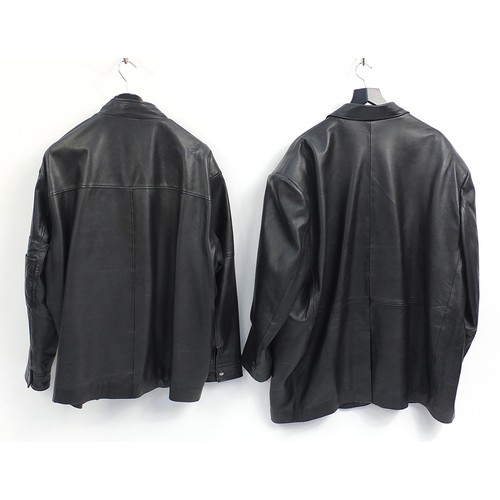 291 - Two gentleman's black leather Cult jackets, one 5XXL and the other one possibly 3XXL