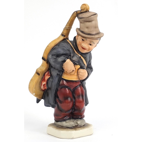 49 - Large Fridel Austrian hand painted pottery model of a cello player, 28cm high