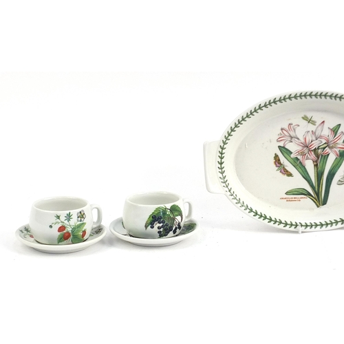 238 - Fruit design pottery including Portmeirion jardiniere and platter, the jardiniere 14cm high